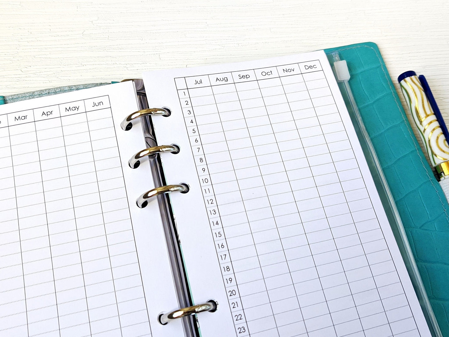 Leather Ring Planner - 6-ring Binder With Inserts (Personal size)
