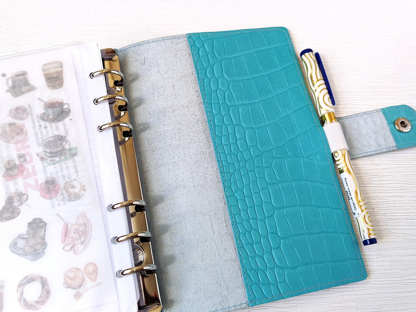 Leather Ring Planner - 6-ring Binder With Inserts (Personal size)