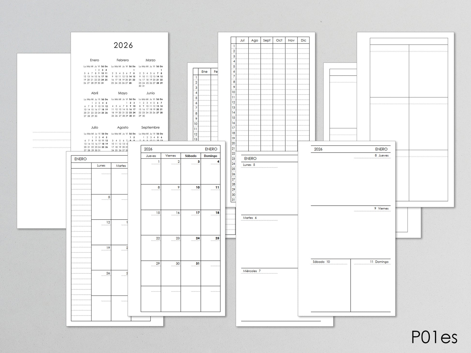 Planner pages personal size, Spanish version