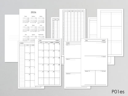 Planner pages personal size, Spanish version