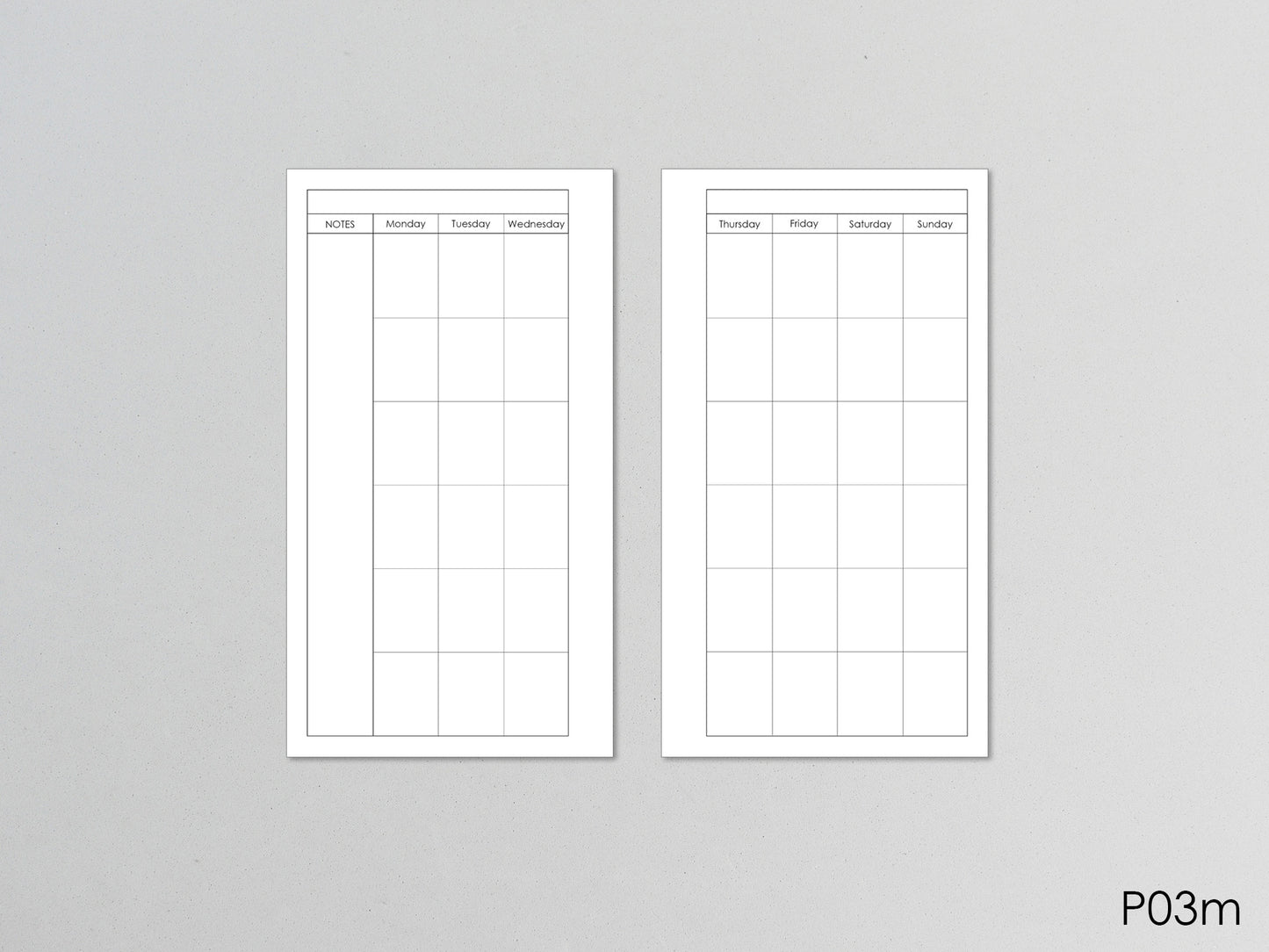 Monthly Planner Inserts - Ring Binder Refill (Personal Size) / P-03m