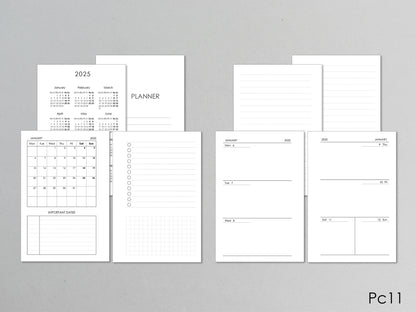 Planner pages pocket size, dated / undated