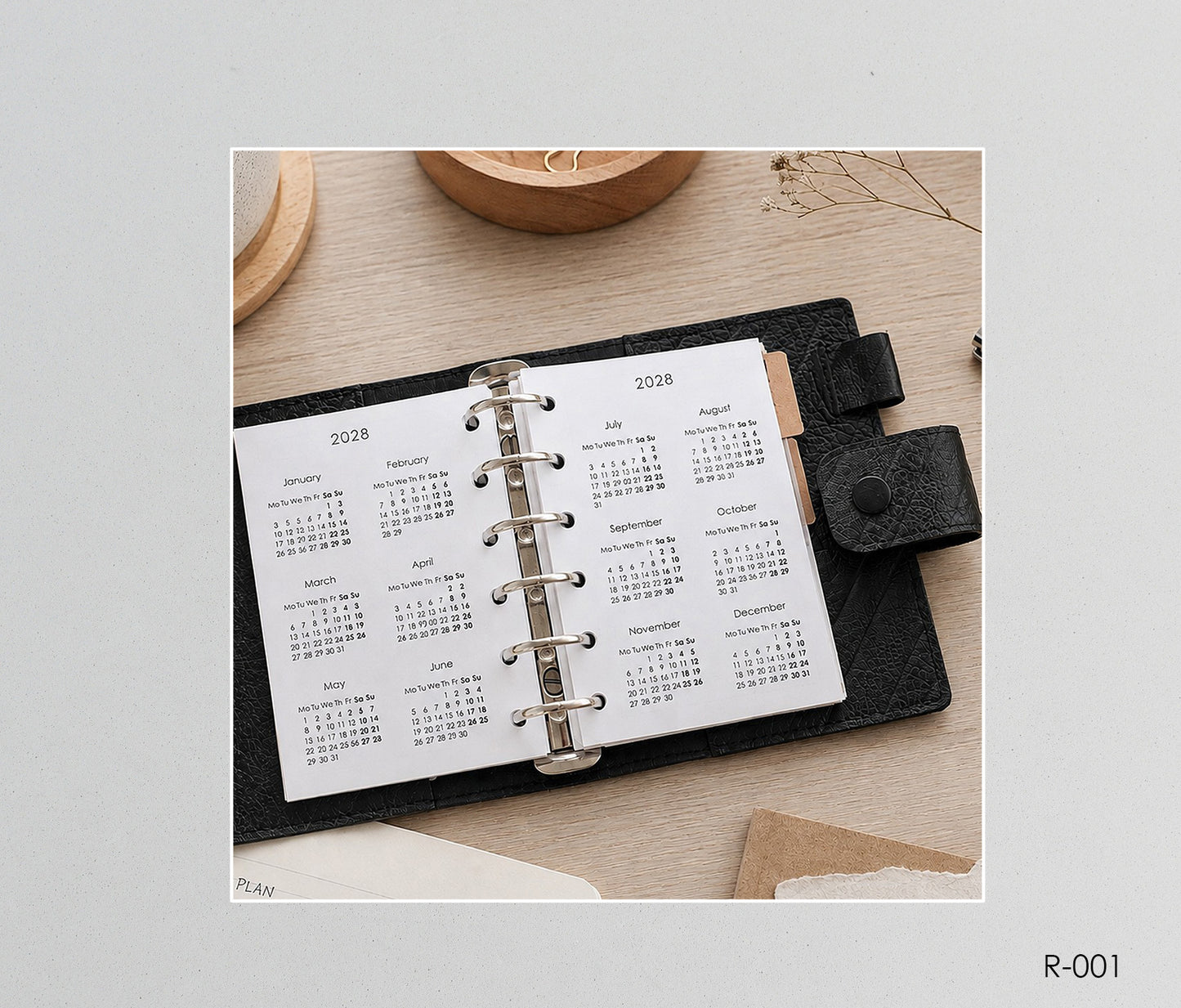 Printable Calendar 2027 2028 (Pocket Size) - Digital Inserts R-001