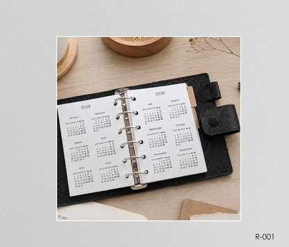 Printable Calendar 2027 2028 (Pocket Size) - Digital Inserts R-001