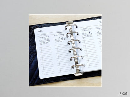 Printable Calendar Future Log (Pocket Size) - Digital Inserts R-003
