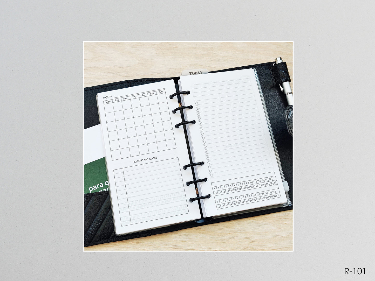 Printable Monthly Pages (Personal size) - Digital Inserts R-101