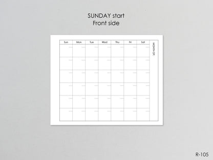 Printable Fold Out Monthly Pages (Pocket Size) - Digital Inserts R-105