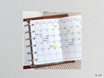 Printable Fold Out Monthly Pages (Pocket Size) - Digital Inserts R-105