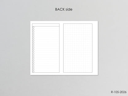 Printable 2026 Fold Out Monthly Pages (Pocket Size) - Digital Inserts R-105d
