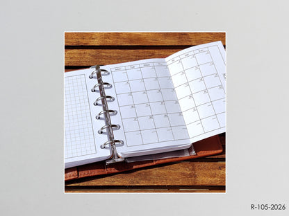 Printable 2026 Fold Out Monthly Pages (Pocket Size) - Digital Inserts R-105d
