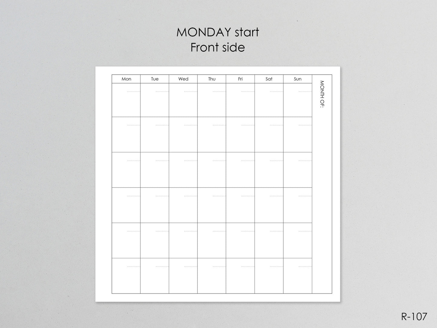 Printable Foldout Monthly Pages (Personal Size) - Digital Inserts R-107