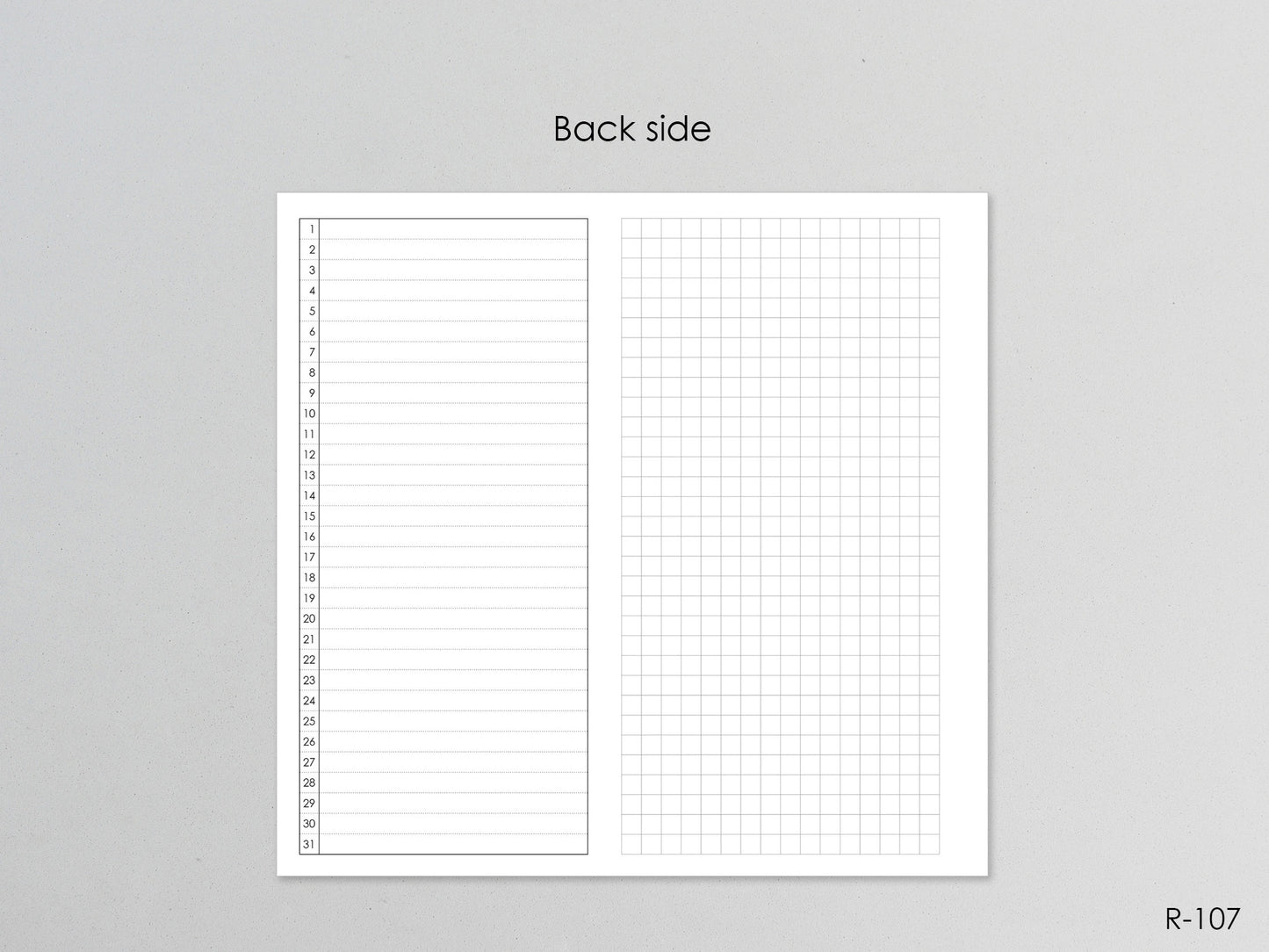 Printable Foldout Monthly Pages (Personal Size) - Digital Inserts R-107