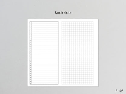 Printable Foldout Monthly Pages (Personal Size) - Digital Inserts R-107
