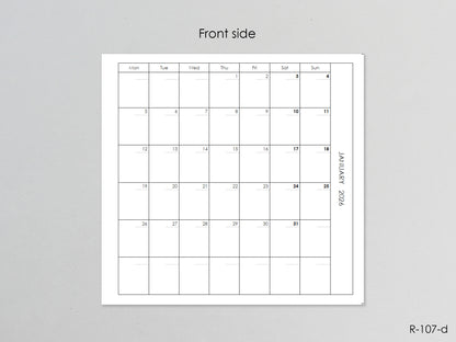 2026 Printable Foldout Monthly Pages (Personal Size) - Digital Inserts R-107d