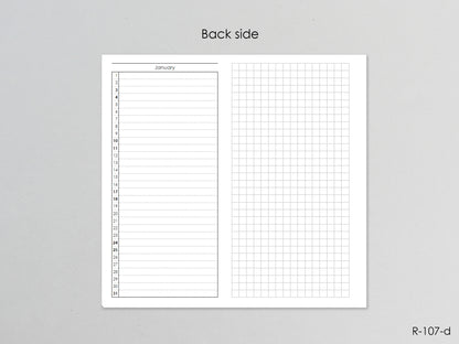 2026 Printable Foldout Monthly Pages (Personal Size) - Digital Inserts R-107d