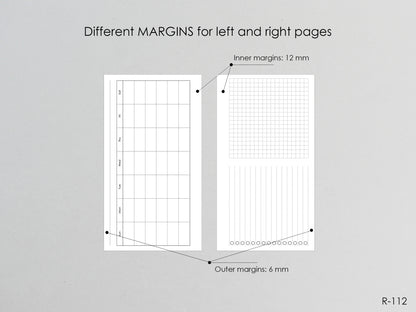 Printable Horizontal Monthly Pages (Personal size) - Digital Inserts R-112