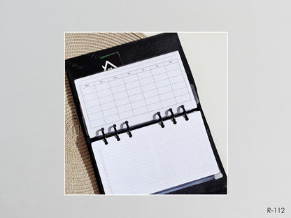 Printable Horizontal Monthly Pages (Personal size) - Digital Inserts R-112