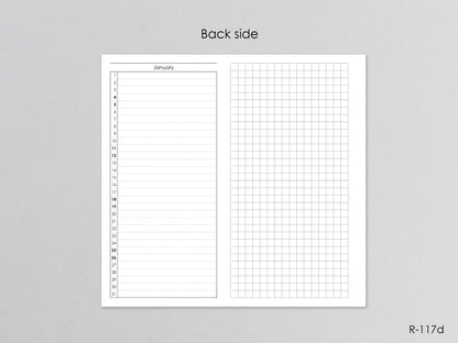 Printable Foldout Monthly Pages 2026 2027 (Personal Size) - Digital Inserts R-117d