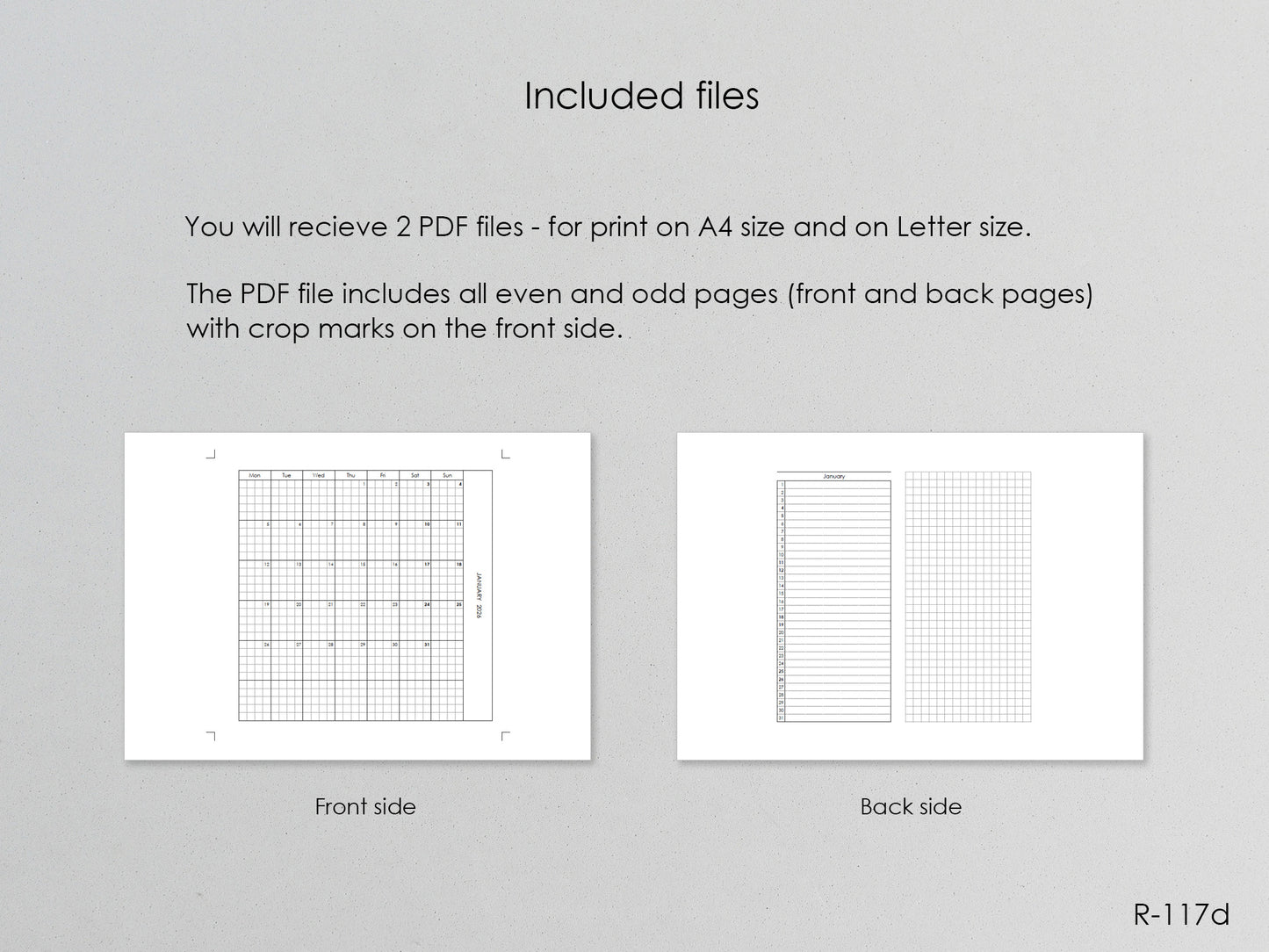 Printable Foldout Monthly Pages 2026 2027 (Personal Size) - Digital Inserts R-117d