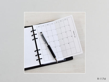 Printable Foldout Monthly Pages 2026 2027 (Personal Size) - Digital Inserts R-117d