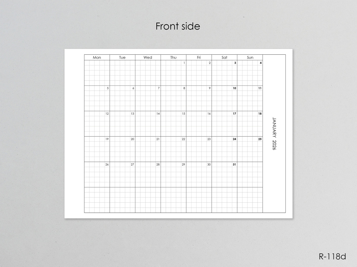 2026 Printable Foldout Monthly Pages (A6 Size) - Digital Inserts R-118d