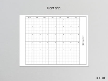 2026 Printable Foldout Monthly Pages (A6 Size) - Digital Inserts R-118d
