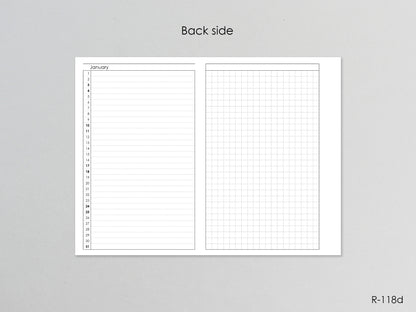 2026 Printable Foldout Monthly Pages (A6 Size) - Digital Inserts R-118d