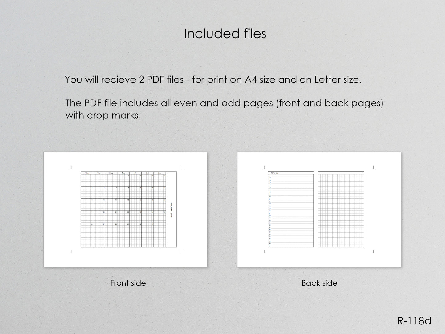 2026 Printable Foldout Monthly Pages (A6 Size) - Digital Inserts R-118d