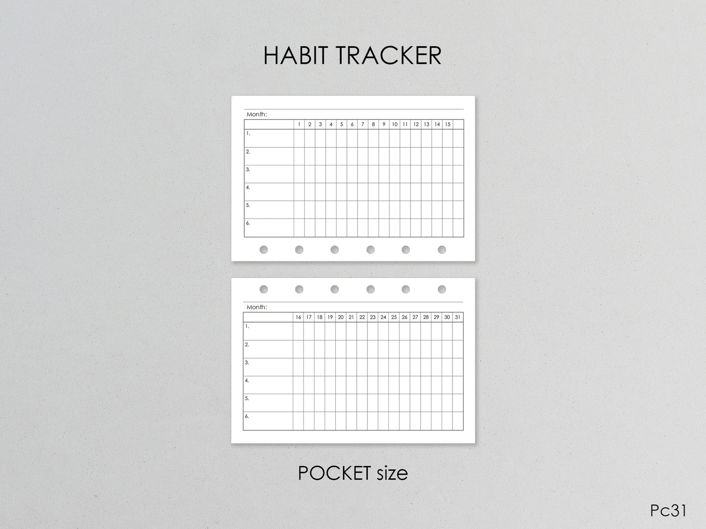 Habit tracker pages