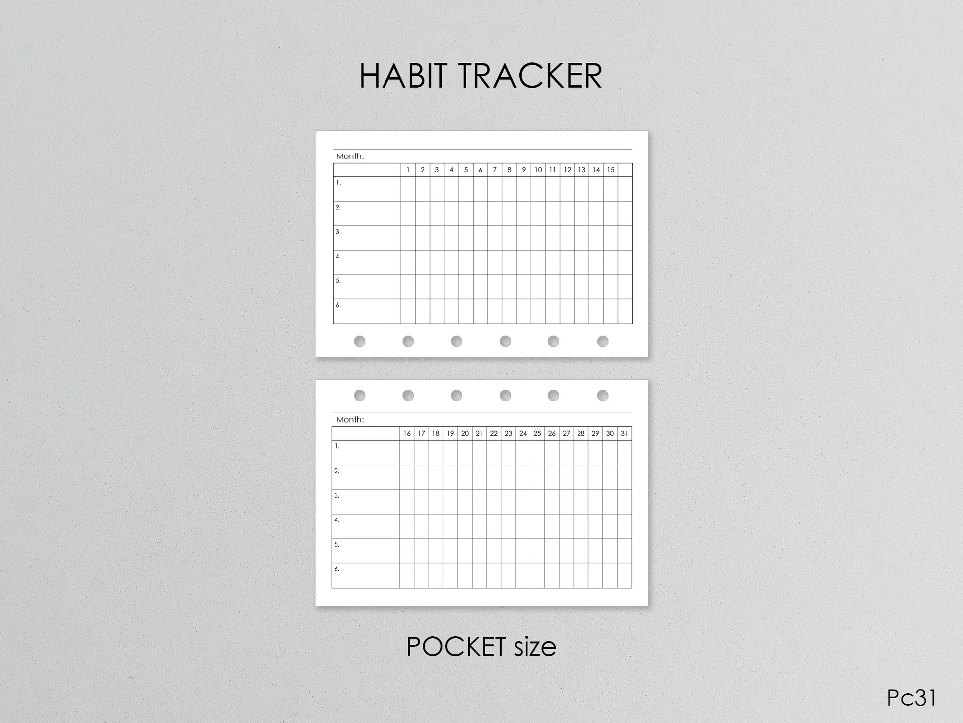 Habit tracker pages