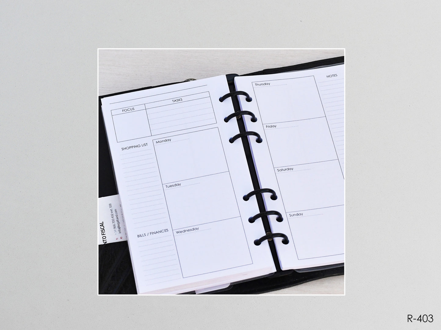 Printable Weekly Pages (Personal size) - Digital Inserts R-403