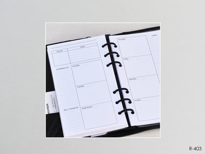 Printable Weekly Pages (Personal size) - Digital Inserts R-403
