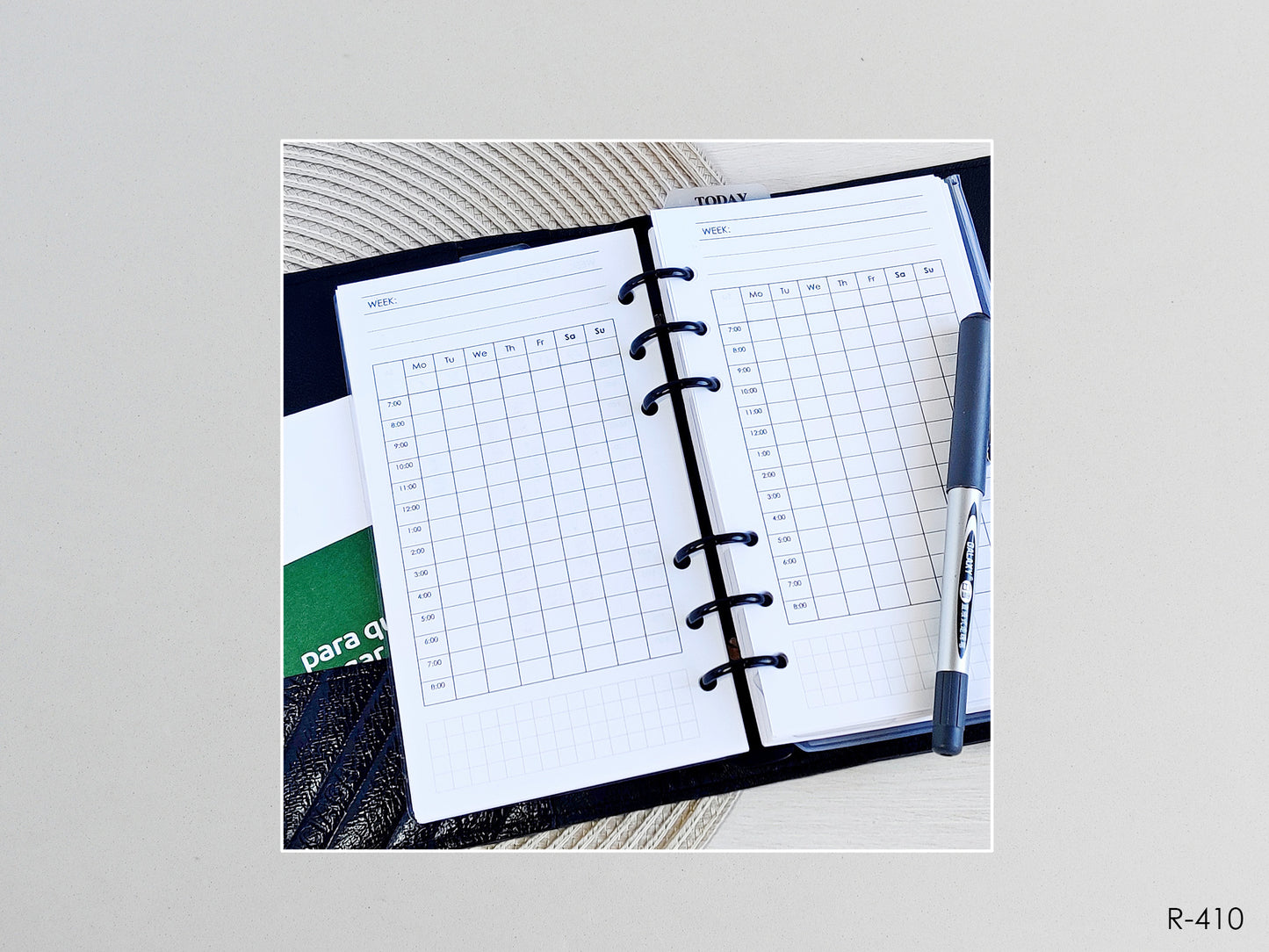 Printable Weekly Hourly Pages (Personal size) - Digital Inserts R-410