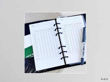 Printable Weekly Hourly Pages (Personal size) - Digital Inserts R-410