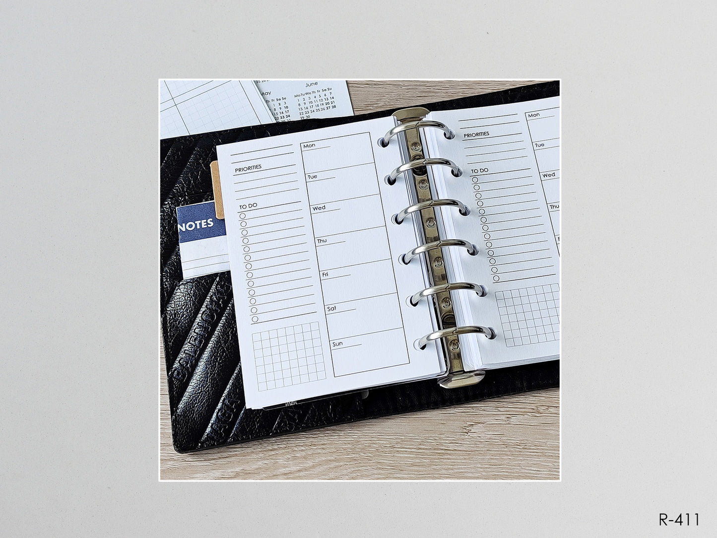 Printable Weekly Pages WO1P (Pocket Size) - Digital Inserts R-411