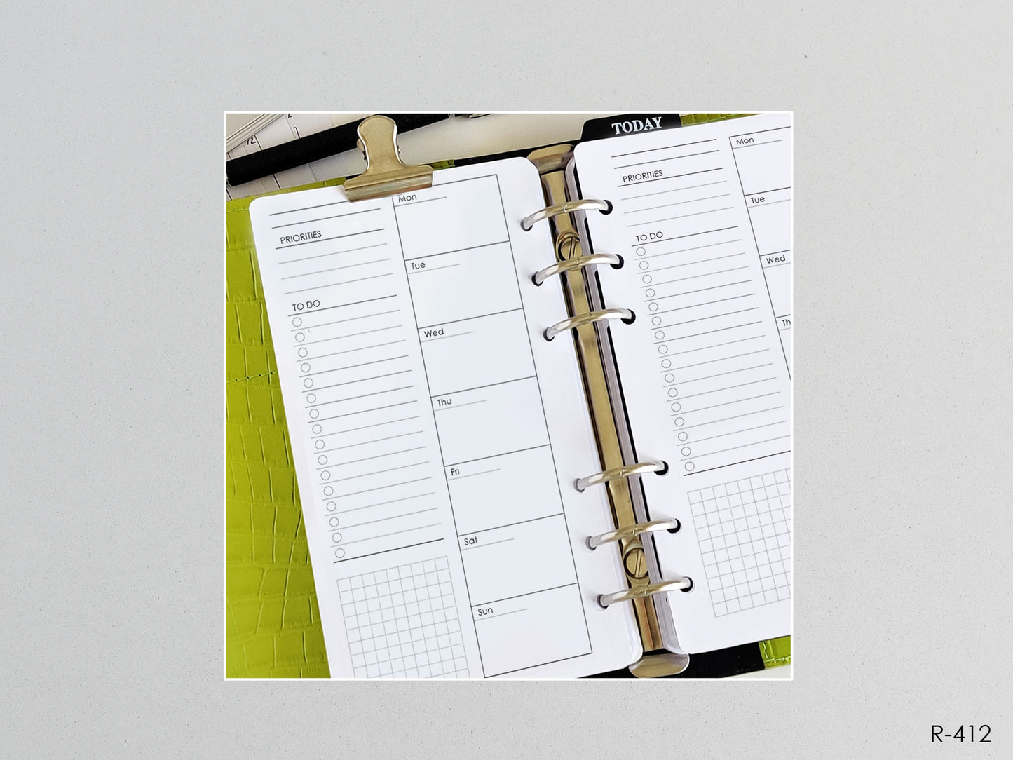 Printable Weekly Pages Monday or Sunday Start (Personal size) - Digital Inserts R-412