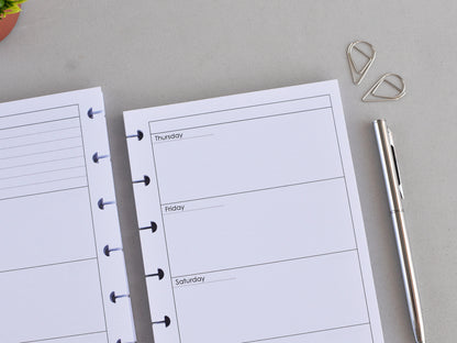 Disc Planner Inserts Bundle - Monthly And Weekly Refill (HP Mini Size) / M-04