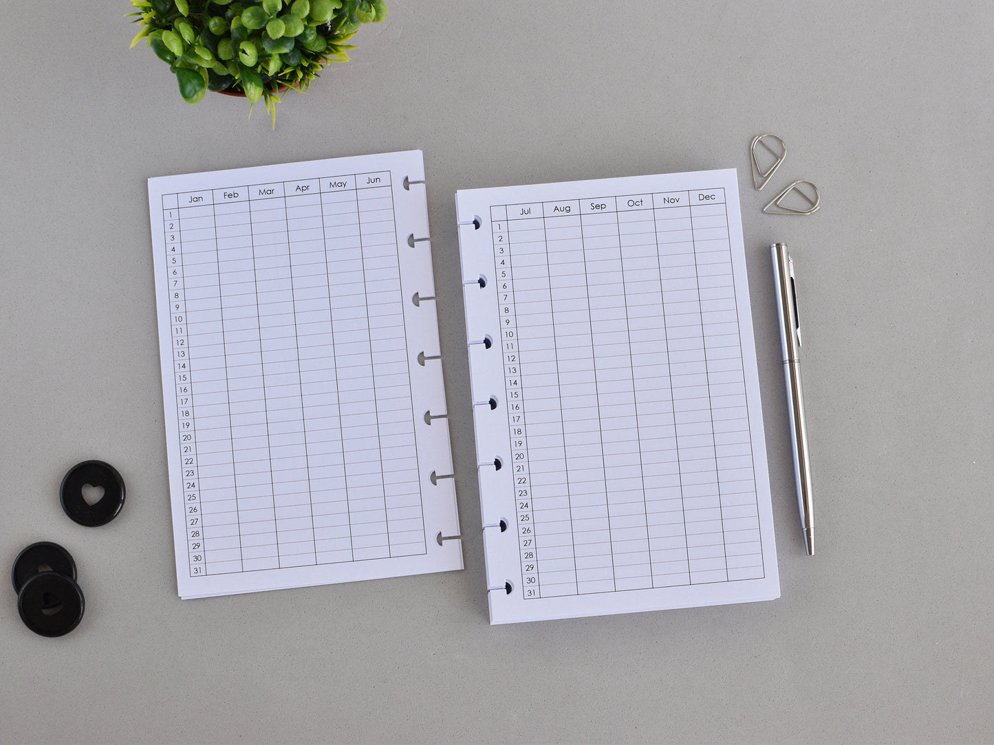 Disc Planner Inserts Bundle - Monthly And Weekly Refill (HP Mini Size) / M-04
