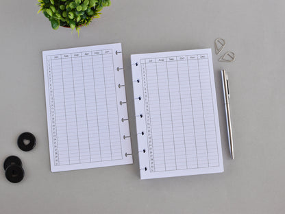 Disc Planner Inserts Bundle - Monthly And Weekly Refill (HP Mini Size) / M-04