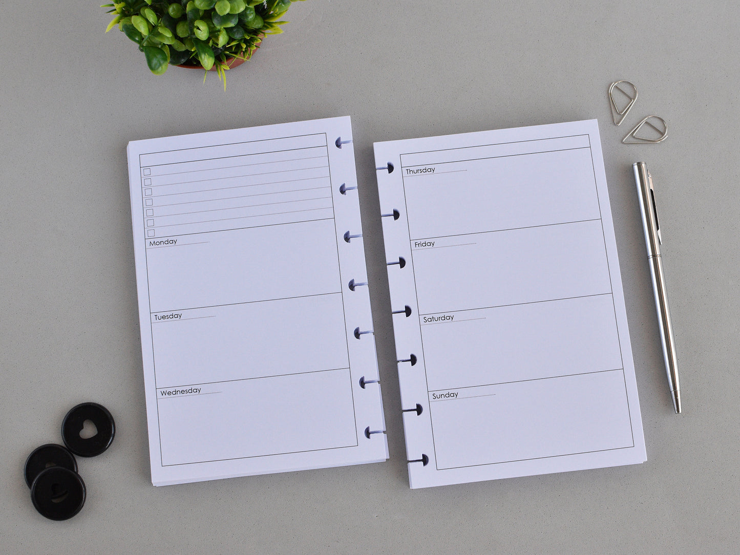 Disc Planner Inserts Bundle - Monthly And Weekly Refill (HP Mini Size) / M-04