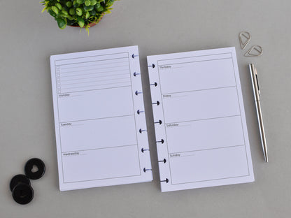 Disc Planner Inserts Bundle - Monthly And Weekly Refill (HP Mini Size) / M-04