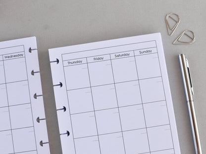 Disc Planner Inserts Bundle - Monthly And Weekly Refill (HP Mini Size) / M-04