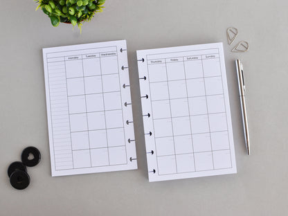 Disc Planner Inserts Bundle - Monthly And Weekly Refill (HP Mini Size) / M-04