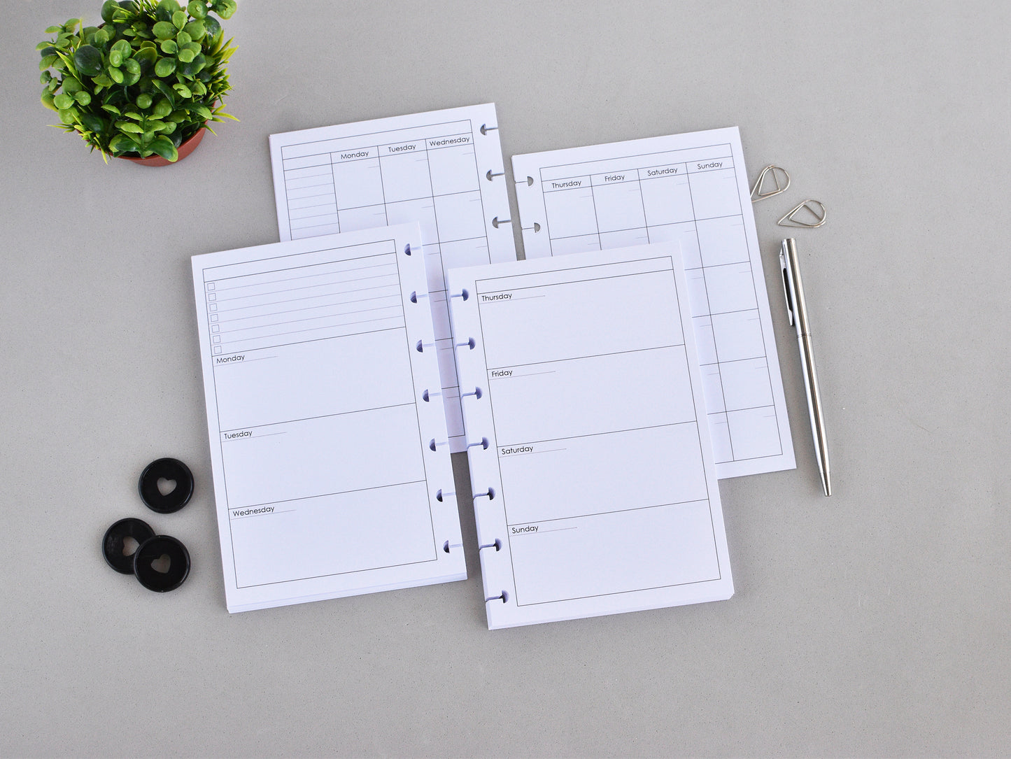 Disc Planner Inserts Bundle - Monthly And Weekly Refill (HP Mini Size) / M-04