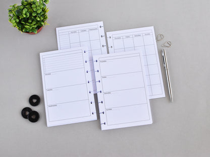 Disc Planner Inserts Bundle - Monthly And Weekly Refill (HP Mini Size) / M-04