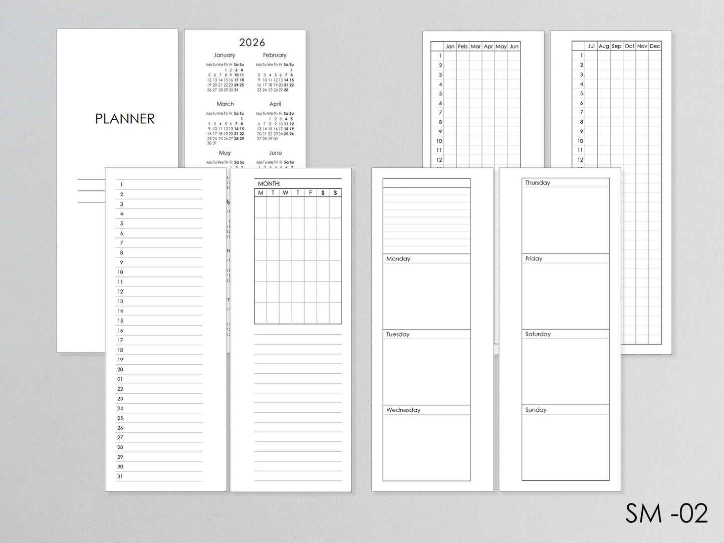 Discbound Planner Notebook - Sea Collection (HP Skinny Mini Size)