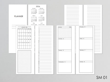 2026 Pages for Discbound planner HP Skinny Mini size