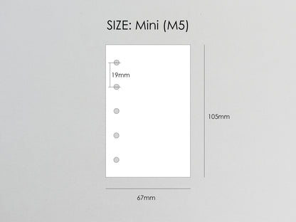 Mini Planner Inserts Set - Monthly, Weekly, To Do (M5 Size) / M5-01