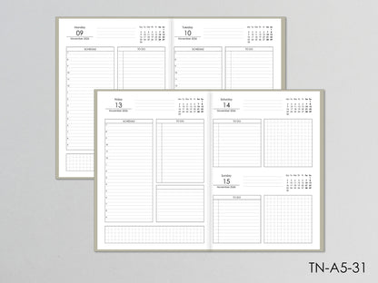 Travelers Notebook Daily Planner Inserts (A5 Size) / TN-A5-31