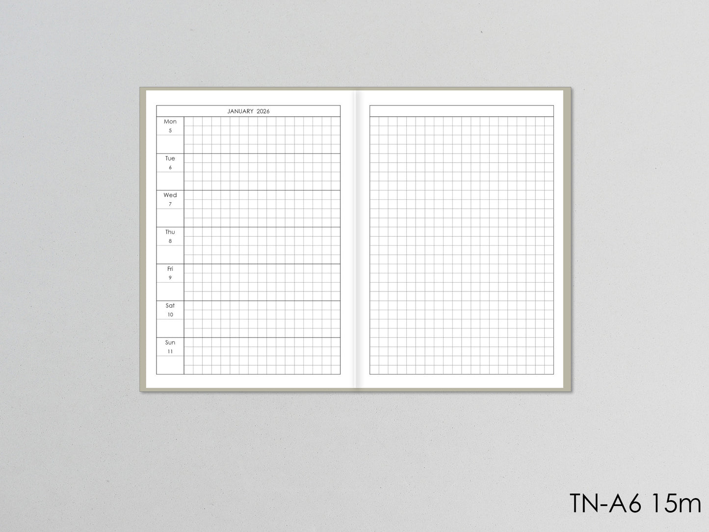Monthly Traveler's Notebook Insert (A6 Size) / TN-A6 15m